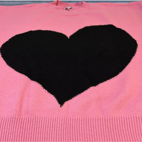 NWOT! WHITE BIRCH, WOMENS 3X LONG SLEEVE PULLOVER PINK SWEATER W/BLACK HEART. - Picture 11 of 14